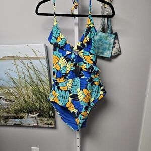 NWT  Aerie tropical print one piece size xl